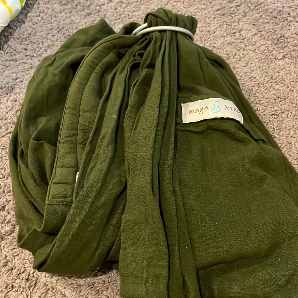Olive Green Maya Wrap Ring Sling Carrier L